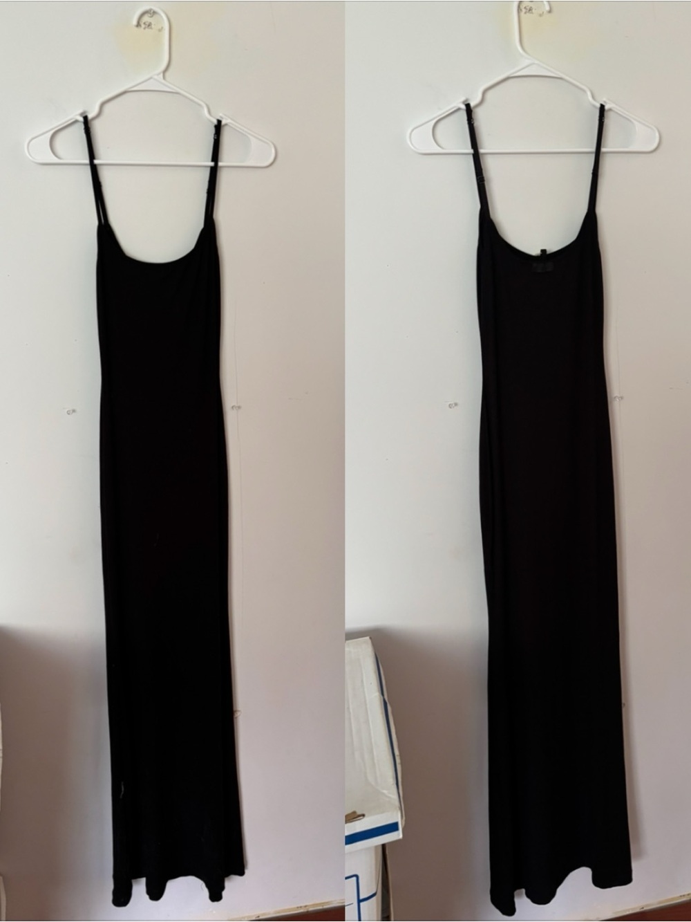 brand new! skims soft lounge long slip in onyx stretchy maxi black dress🖤